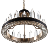 Люстра "Кристалл" LED 50Вт 3000К черно-золотой 50х50х35-155 см BayerLux