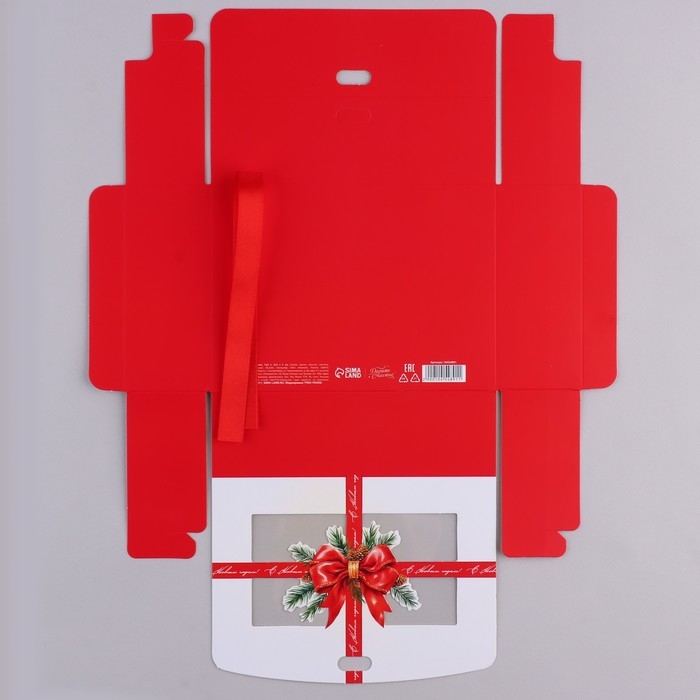 Коробка новогодняя складная «Бант новогодний» 16.5 х 12.5 х 5 см, Новый год Коробка новогодняя складная «Бант новогодний» 16.5 х 12.5 х 5 см, Новый год