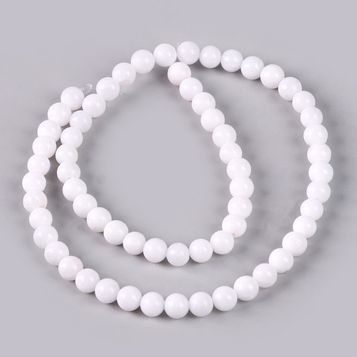 Бусины из натурального камня «Белый агат» набор 58 шт., размер 1 шт. — 6 мм Бусины из натурального камня «Белый агат» набор 58 шт., размер 1 шт. — 6 мм