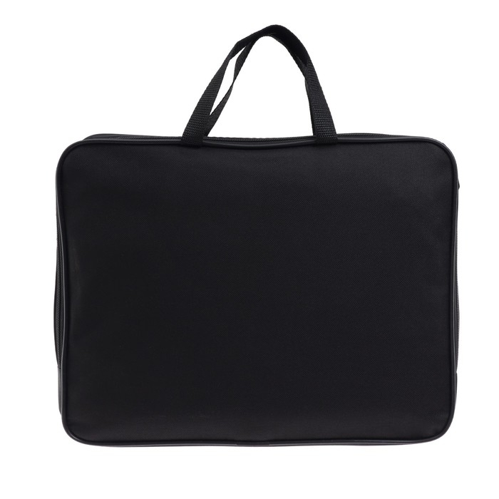 Папка с ручками текстильная А4, 370 х 290 х 50 мм, Calligrata, 1С15 Папка с ручками текстильная А4, 370 х 290 х 50 мм, Calligrata, 1С15 "Кингисепп", внешний/внутренний карман, чёрная