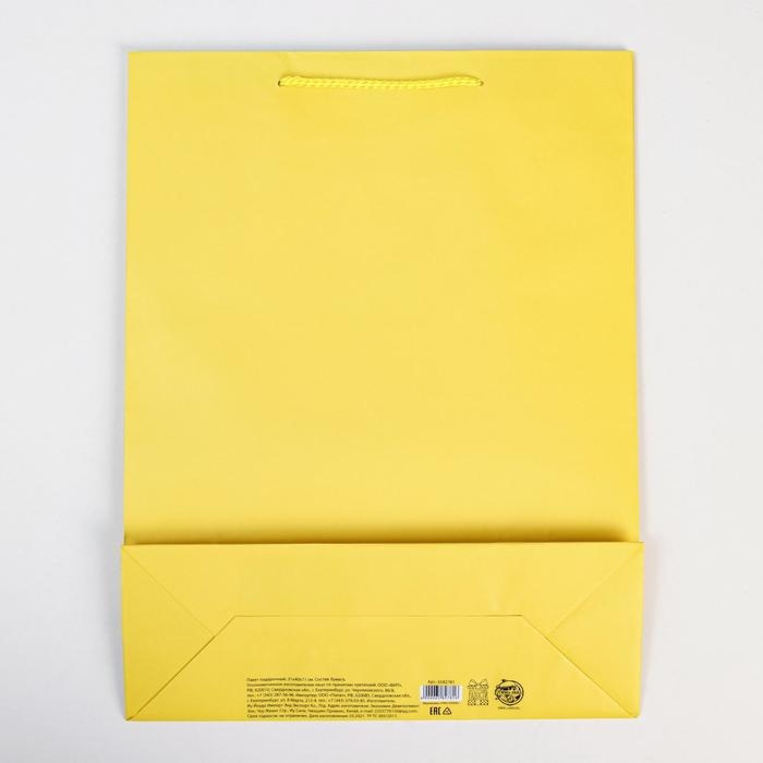 Пакет подарочный ламинированный, упаковка, «Жёлтый», L 28 х 38 х 9 см Пакет подарочный ламинированный, упаковка, «Жёлтый», L 28 х 38 х 9 см