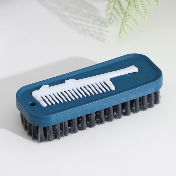 Щетка универсальная Доляна, с дополнительной щёткой для очистки ворса, 14×5,5×3,5 см, щетина 2 см Щетка универсальная Доляна, с дополнительной щёткой для очистки ворса, 14×5,5×3,5 см, щетина 2 см