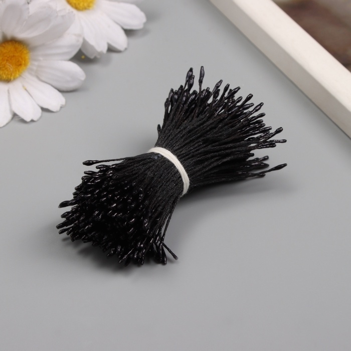 Тычинки для искусственных цветов глянец "Рисинки" чёрный набор 360 шт длина 6 см