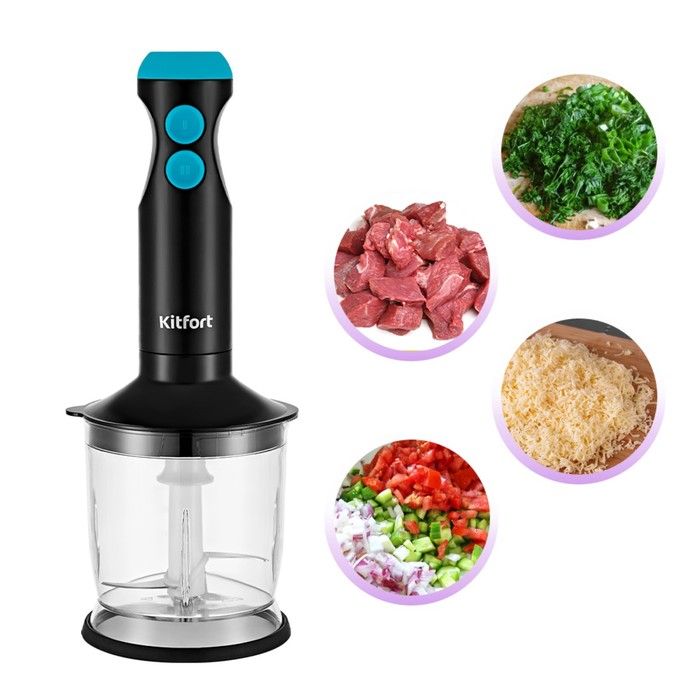 Блендер Kitfort КТ-3041-3, погружной, 350 Вт, 2 скорости, черно-бирюзовый Блендер Kitfort КТ-3041-3, погружной, 350 Вт, 2 скорости, черно-бирюзовый