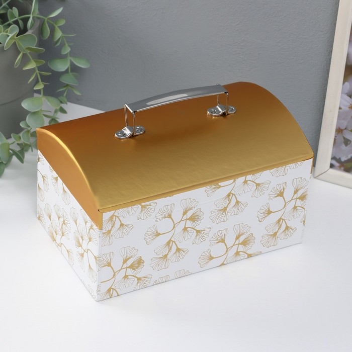 Шкатулка картон сундучок Шкатулка картон сундучок "Узор золотом" набор 3 шт 26х18х16,5 24х16х14,5 22х14х12,7 см