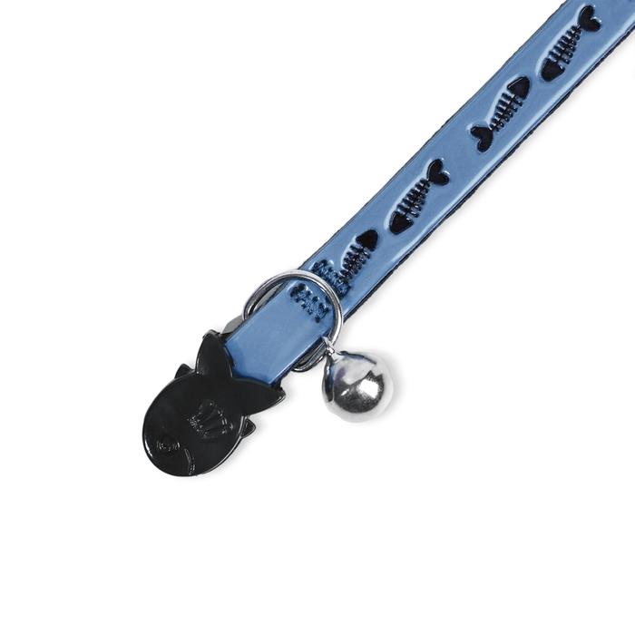 Ошейник кошачий со светоотражающим покрытием Ошейник кошачий со светоотражающим покрытием "Рыбки", 30 х 1 см, голубой