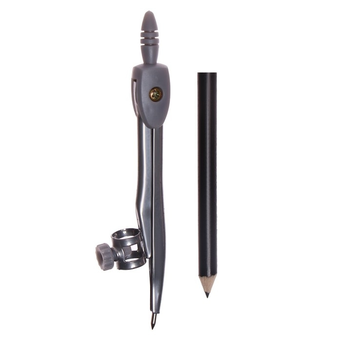 Циркуль металлический 125 мм, с карандашом, в пластиковом пенале (козья ножка), МИКС Циркуль металлический 125 мм, с карандашом, в пластиковом пенале (козья ножка), МИКС