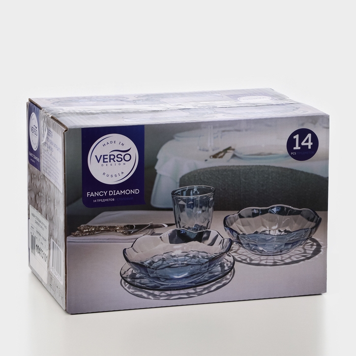 Набор стеклянной посуды FANCY DIAMOND, 14 предметов Набор стеклянной посуды FANCY DIAMOND, 14 предметов