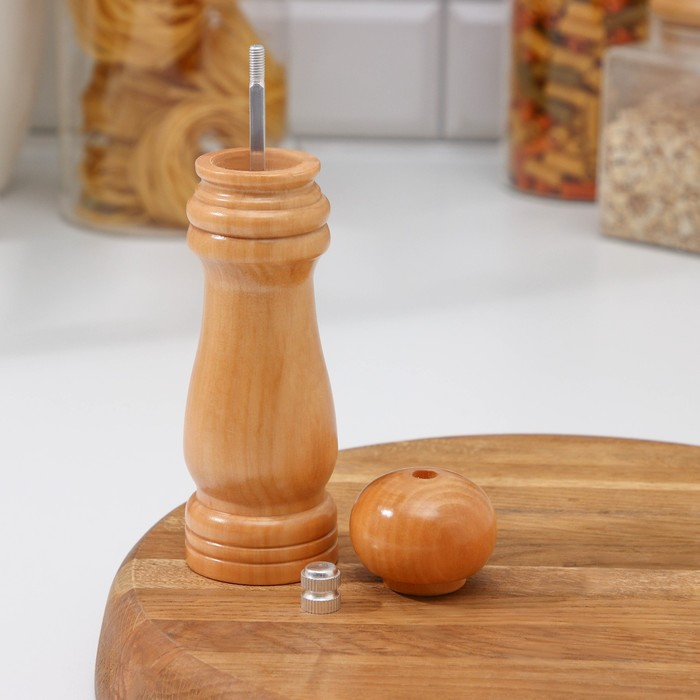 Мельница для специй Доляна «Дуновение леса», 17×4,5 см, керамический механизм, цвет светлое дерево