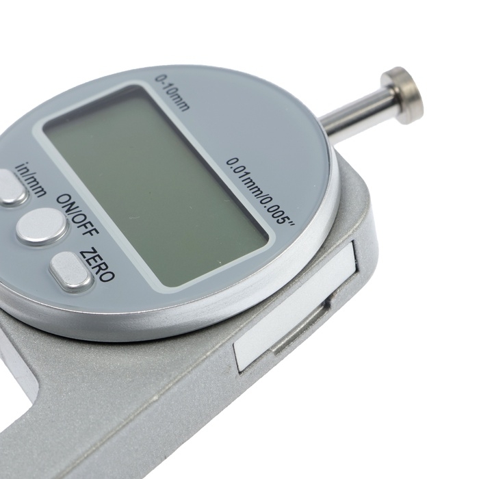Толщиномер электронный ТУНДРА, металлический, диапазон 0-10 мм, точность 0.01 мм Толщиномер электронный ТУНДРА, металлический, диапазон 0-10 мм, точность 0.01 мм