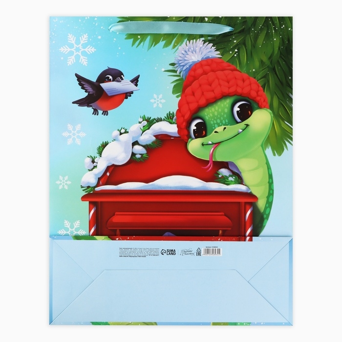 Пакет подарочный новогодний ламинированный «Змея 2025», L 31 х 40 х 11.5 см, Новый год Пакет подарочный новогодний ламинированный «Змея 2025», L 31 х 40 х 11.5 см, Новый год