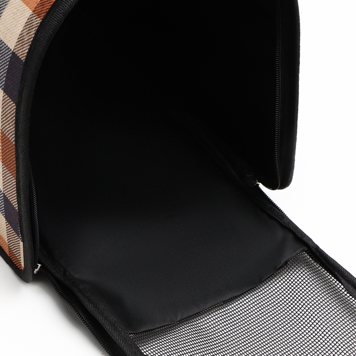 Сумка-переноска каркасная со шторкой, размер S, 37 х 20х 24 см, клетчатая Сумка-переноска каркасная со шторкой, размер S, 37 х 20х 24 см, клетчатая