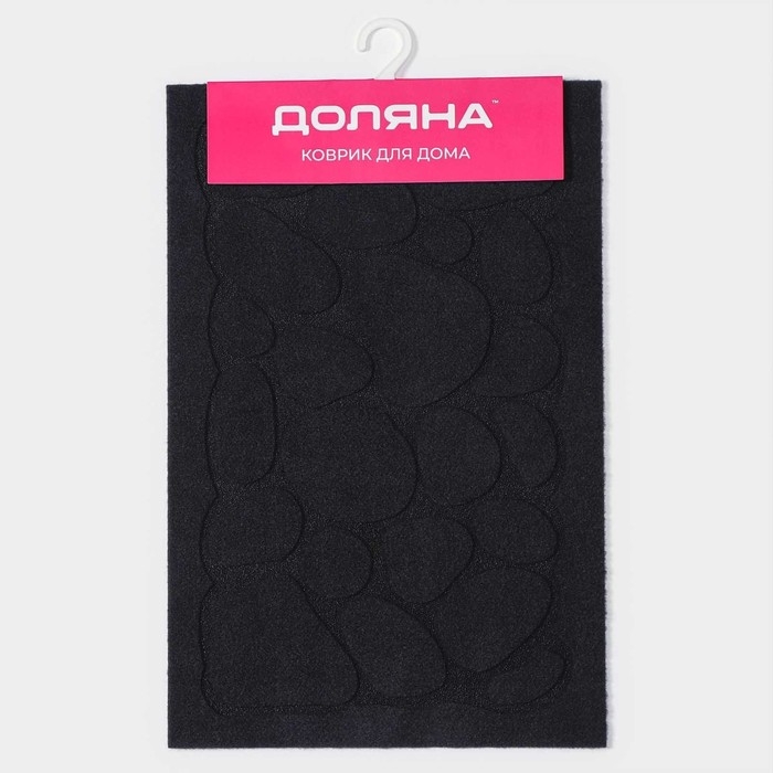 Коврик придверный Доляна &laquo;Камни&raquo;, без окантовки, 40&times;60 см, цвет синий