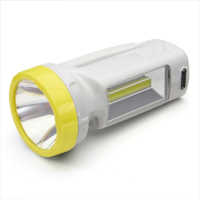 Фонарь ручной аккумуляторный  Фонарь ручной аккумуляторный "Мастер К.", MHA-W3D2 (3 В),800 мАч, 1 Вт+3 Вт,100 лм, желтый