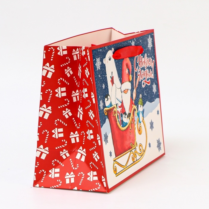 Пакет ламинированный «На санях», MS 23 × 18 × 10 см Пакет ламинированный «На санях», MS 23 × 18 × 10 см