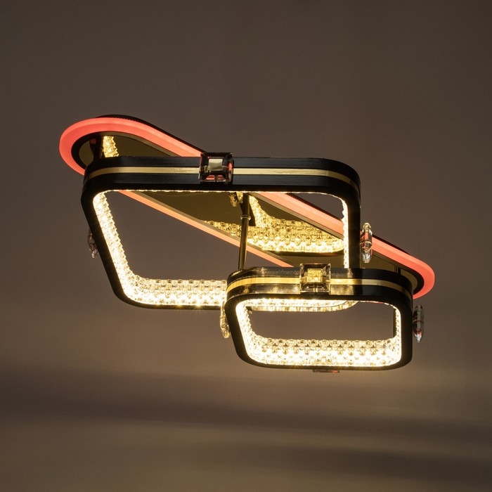 Люстра с ПДУ Люстра с ПДУ "Круз" 2хLED 88Вт 3000-6000К RGB черный золотой 63х45х16см