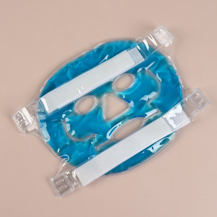 Маска для лица гидрогелевая, охлаждающая/согревающая, d = 21 см, цвет синий Маска для лица гидрогелевая, охлаждающая/согревающая, d = 21 см, цвет синий