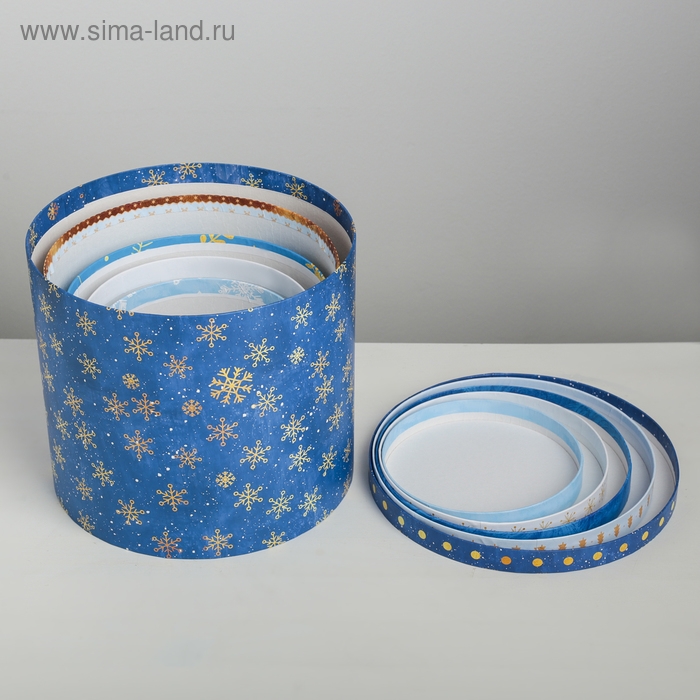 Набор подарочных коробок 5 в 1 «Чудесные снежинки», 13 х 14‒19.5 х 22 см, Новый год