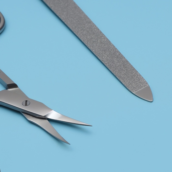 Набор маникюрный, 2 предмета, на блистере, цвет серебристый/чёрный, SIS-13 Набор маникюрный, 2 предмета, на блистере, цвет серебристый/чёрный, SIS-13