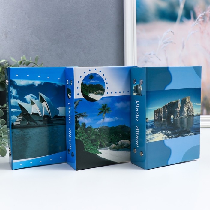 Фотоальбом на 100 фото 10х15 см Фотоальбом на 100 фото 10х15 см "Природная идиллия" МИКС 16,5х12,3х5,2 см