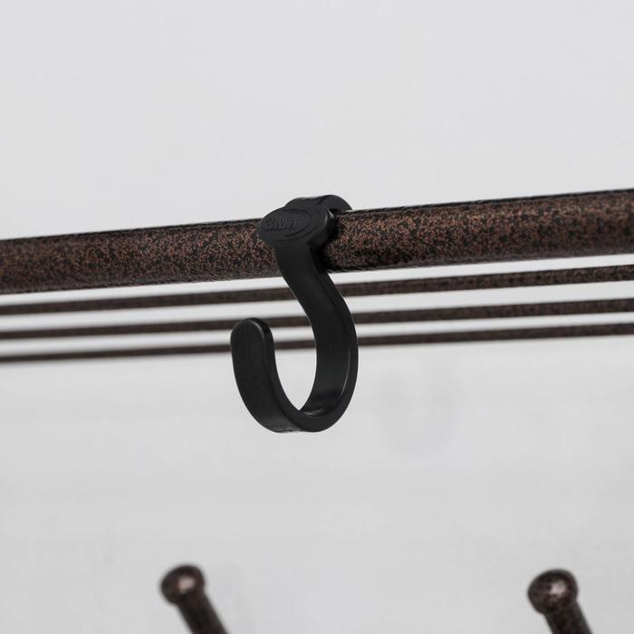 Вешалка настенная с полкой на 5 крючков, 60×22×26,5 см, цвет медный антик Вешалка настенная с полкой на 5 крючков, 60×22×26,5 см, цвет медный антик