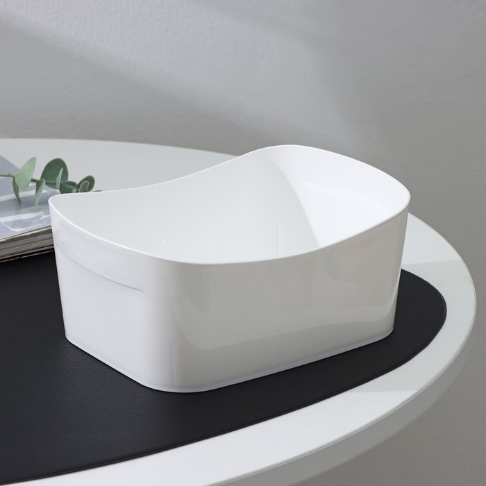 Корзинка для хранения без крышки, 1,6 л, 19×14×8 см, цвет белый Корзинка для хранения без крышки, 1,6 л, 19×14×8 см, цвет белый