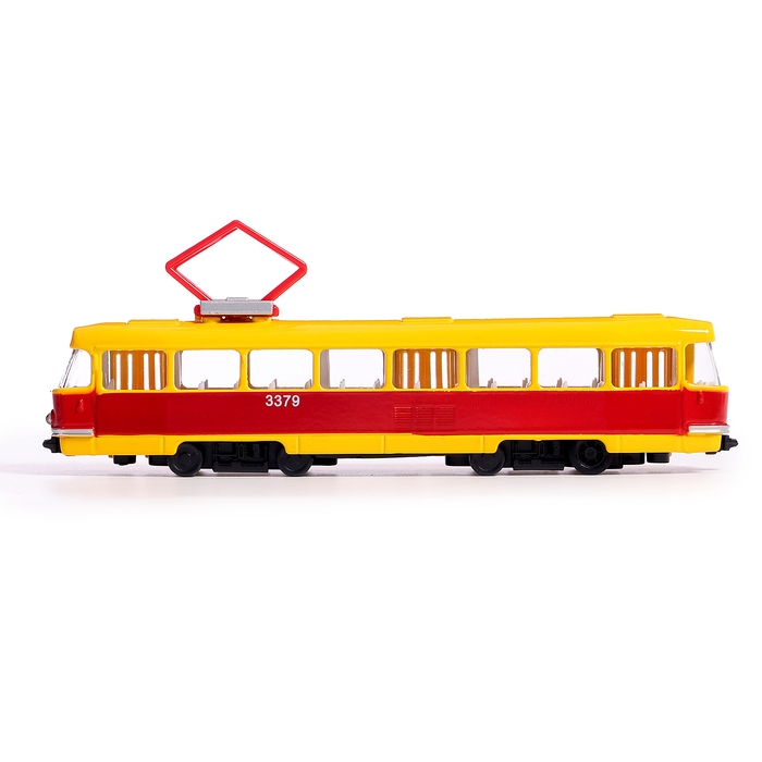 Машина металлическая «Трамвай», световые и звуковые эффекты, открываются двери, инерционная, 18 см Машина металлическая «Трамвай», световые и звуковые эффекты, открываются двери, инерционная, 18 см