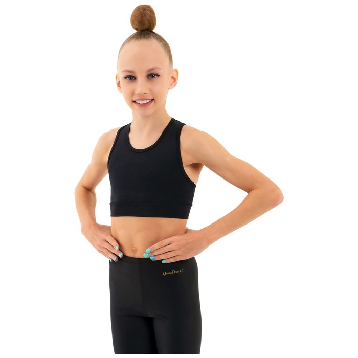 Топ-борцовка для гимнастики и танцев Grace Dance, р. 42, цвет чёрный Топ-борцовка для гимнастики и танцев Grace Dance, р. 42, цвет чёрный