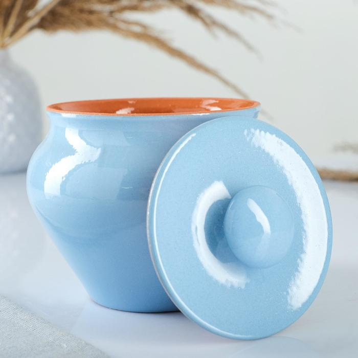 Набор  Набор "Вятская керамика Трио" 0,7лх3шт + ухват, голубой