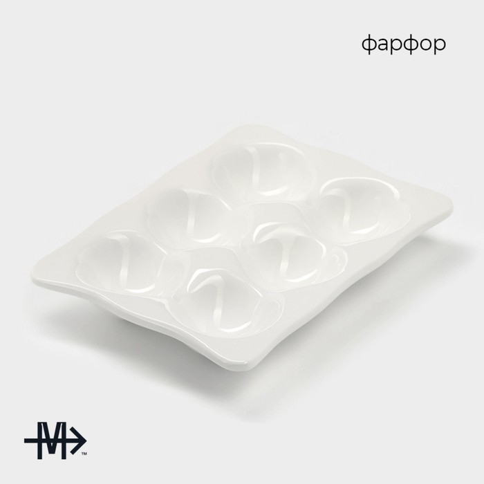 Подставка для яиц фарфорвая Magistro «Бланш», 18×13 см, цвет белый Подставка для яиц фарфорвая Magistro «Бланш», 18×13 см, цвет белый