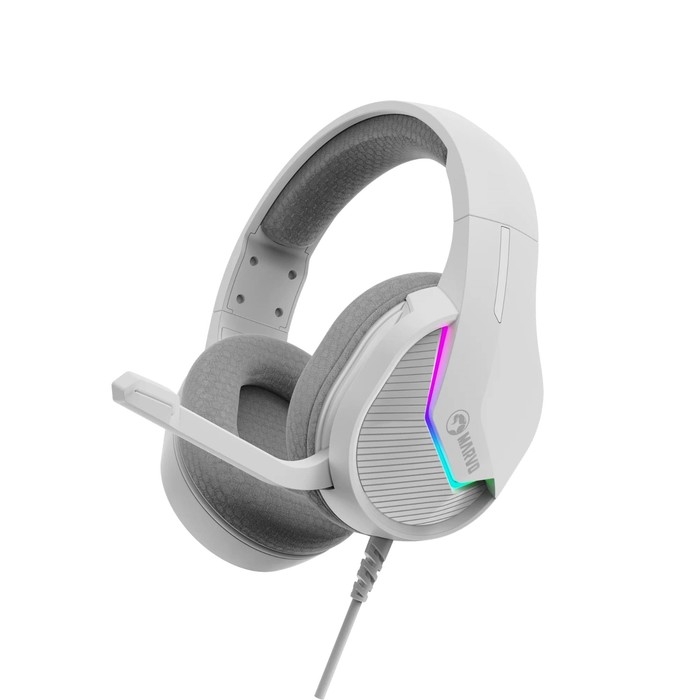 Наушники Marvo H8618 WH, игровые, полноразмерные, микрофон, USB, 2 м, RGB, серый Наушники Marvo H8618 WH, игровые, полноразмерные, микрофон, USB, 2 м, RGB, серый