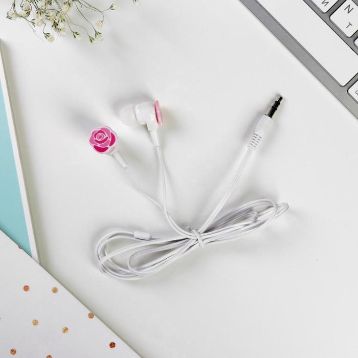 Наушники на открытке, «Живи моментом», вакуумные, белые