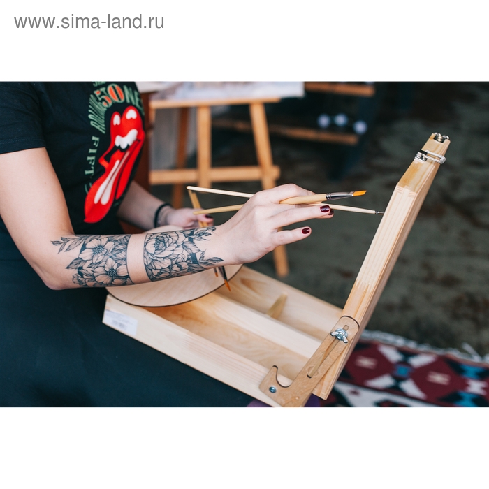 Набор кистей Синтетика 5 штук ЗХК Набор кистей Синтетика 5 штук ЗХК "Сонет №3" (круглые №: 2,6; плоские №: 4,8,12) длинная ручка