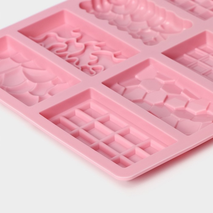 Набор форм для шоколада Доляна «Шоколадное ассорти», 2 шт, силикон, цвет розовый Набор форм для шоколада Доляна «Шоколадное ассорти», 2 шт, силикон, цвет розовый