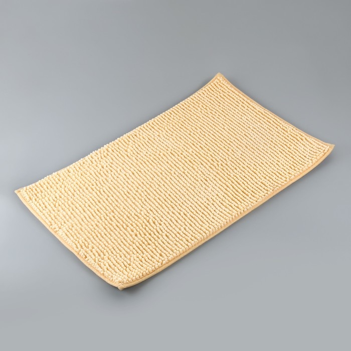 Набор ковриков для ванной и туалета Доляна «Букли», 2 шт, 40×50, 50×80 см цвет бежевый