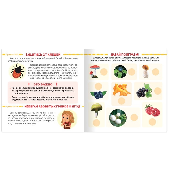 Книга с наклейками «И в лесу, и на воде - я внимателен везде», 16 стр. Книга с наклейками «И в лесу, и на воде - я внимателен везде», 16 стр.