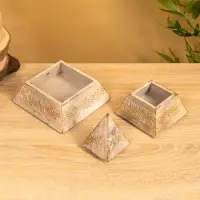 Шкатулка "Пирамидка" 15х15х20 см, МДФ, цв. бежевый