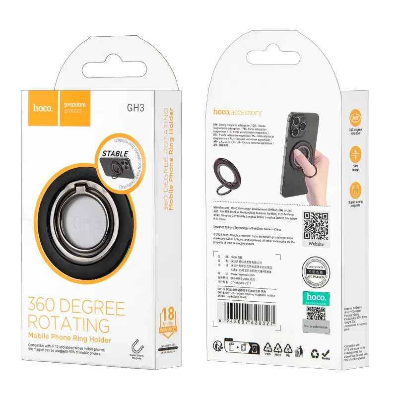 Держатель GH3 для телефона HOCO черный