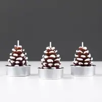 Набор свечей новогодних &laquo;Шишка&raquo;, 3 шт., 4&times;6 см