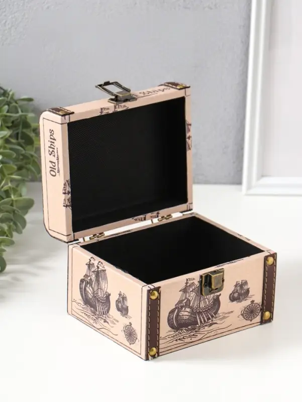 Шкатулка дерево "Старый корабль" набор 3 шт 8,5х12х8,5 12,5х15х11,5 18х15,5х13 см
