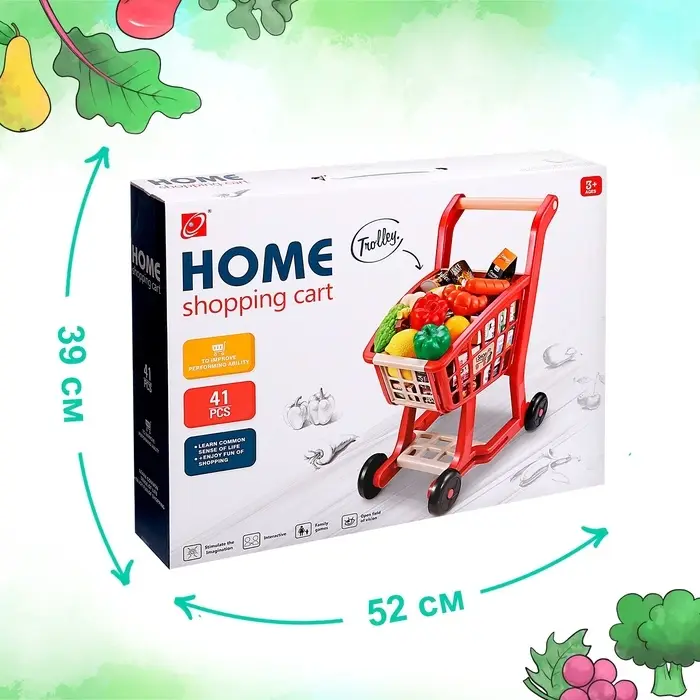 Продуктовая тележка &laquo;Шопинг&raquo; с продуктами, 42 предмета