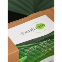 Набор банок фарфоровых для сыпучих продуктов на бамбуковой подставке BellaTenero, 7 предметов: 4 банки 200 мл, 3 банки 540 мл, цвет белый