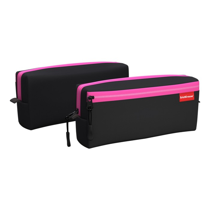 Пенал мягкий, 2 отделения, объёмный, 100 х 210 х 50 мм, Erich Krause, Black&Pink 48999 Пенал мягкий, 2 отделения, объёмный, 100 х 210 х 50 мм, Erich Krause, Black&Pink 48999