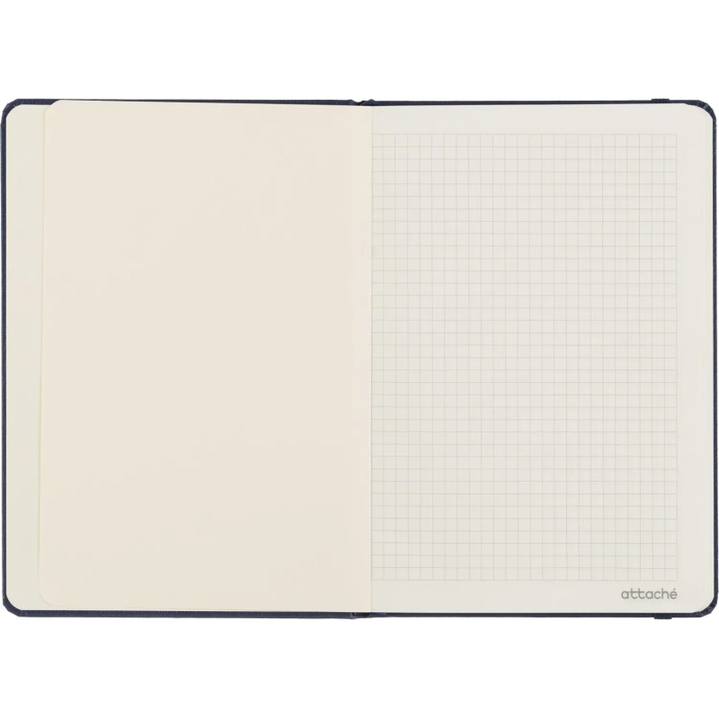 Бизнес-блокнот Attache А5 (148x218 мм), ЭССЕ,балакр,80л.,резин,клетка,синий