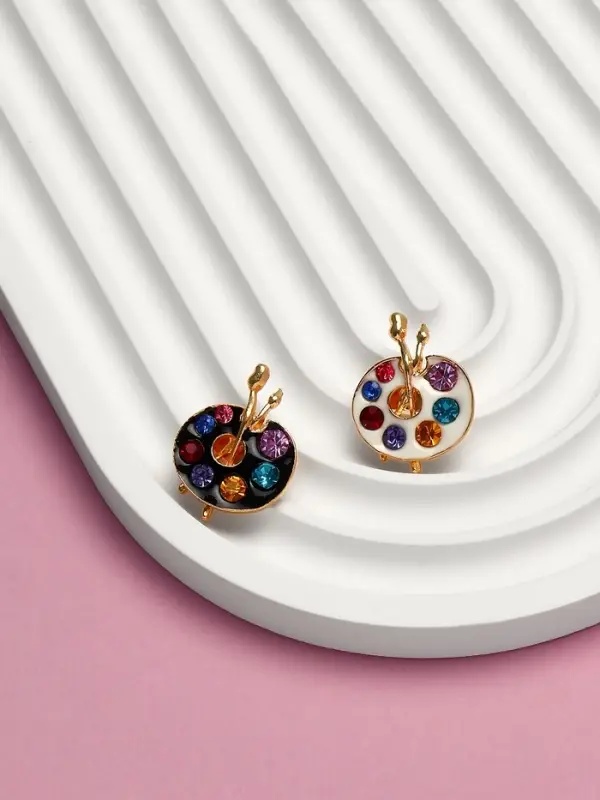 Брошь &laquo;Палитра с кисточками&raquo;, размер МИКС, МИКС в золоте