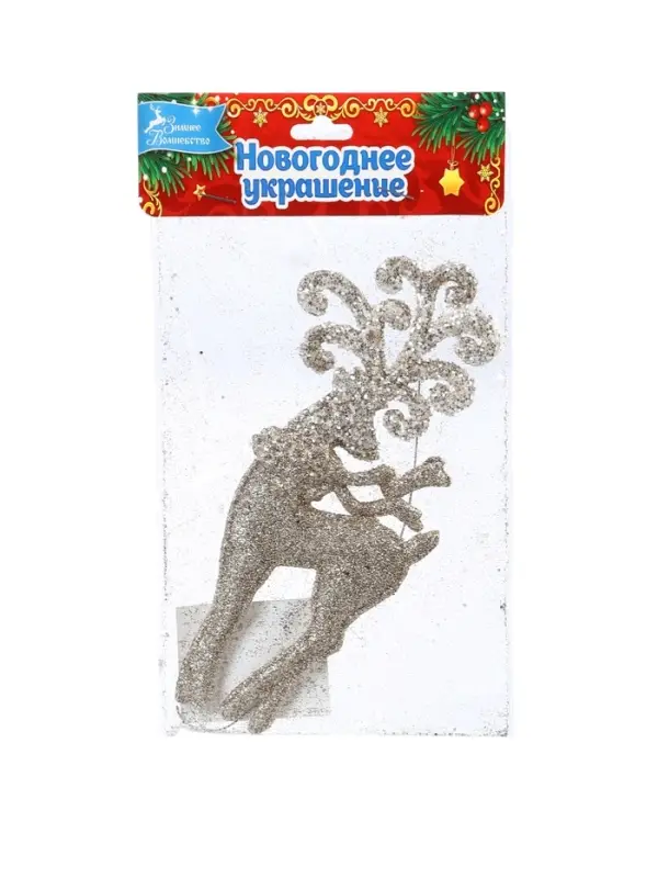 Ёлочное украшение «Праздничное сияние» олень узоры, 17×6.5 см, золото Ёлочное украшение «Праздничное сияние» олень узоры, 17×6.5 см, золото