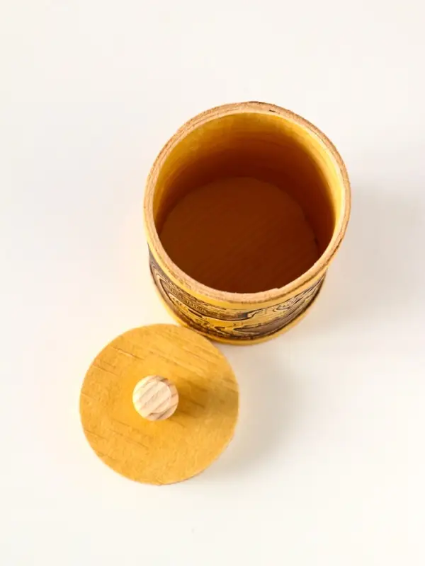 Туес Д6 высокий Туес Д6 высокий " Конь вороной",d6см, высота с хватком 12см, береста