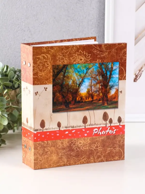Фотоальбом 200 фото 10X15см, "Осенний лес", ПП карм.