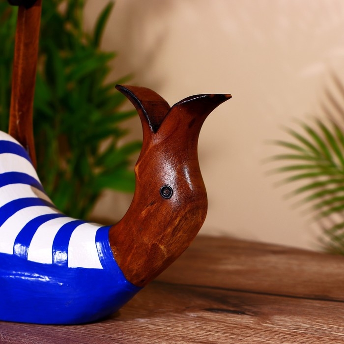 Подставка под бутылку  Подставка под бутылку "Уточка в синем" дерево 25х10х20 см