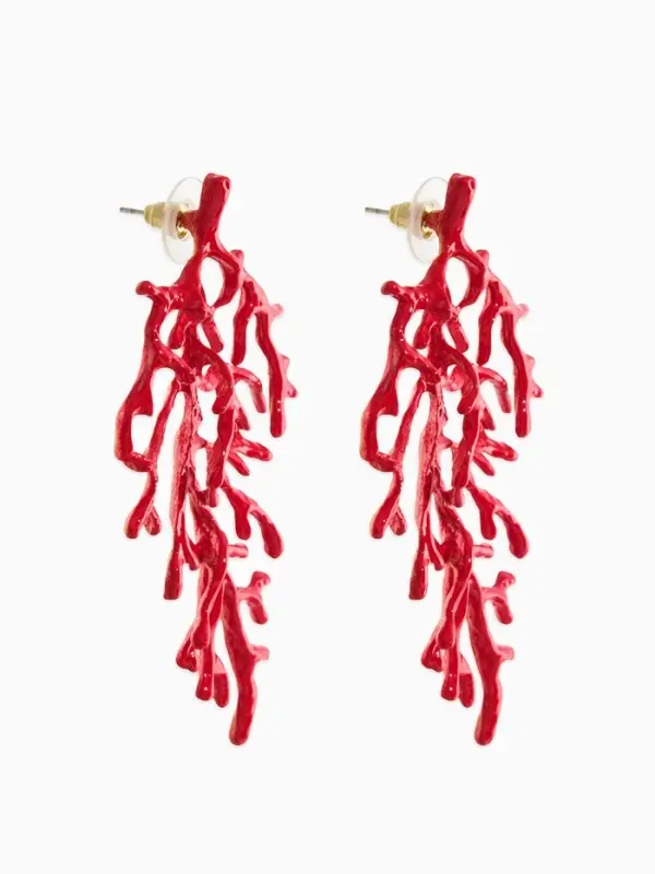 Серьги &laquo;Кораллы&raquo;, красные в золоте